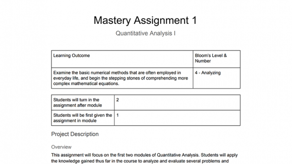 MATH 1113: Quantitative Analysis I